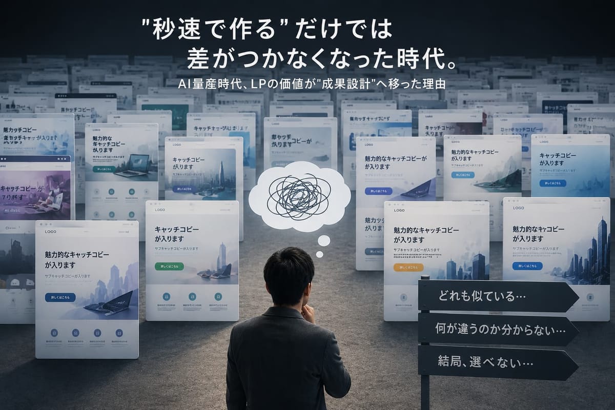 "秒速で作る"だけでは差がつかなくなった話｜AI量産時代、LPの価値が"成果設計"へ移った理由